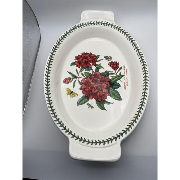 Portmeirion Botanic Garden large Rhododendron oval serving gratin dish - Picture 3 of 9
